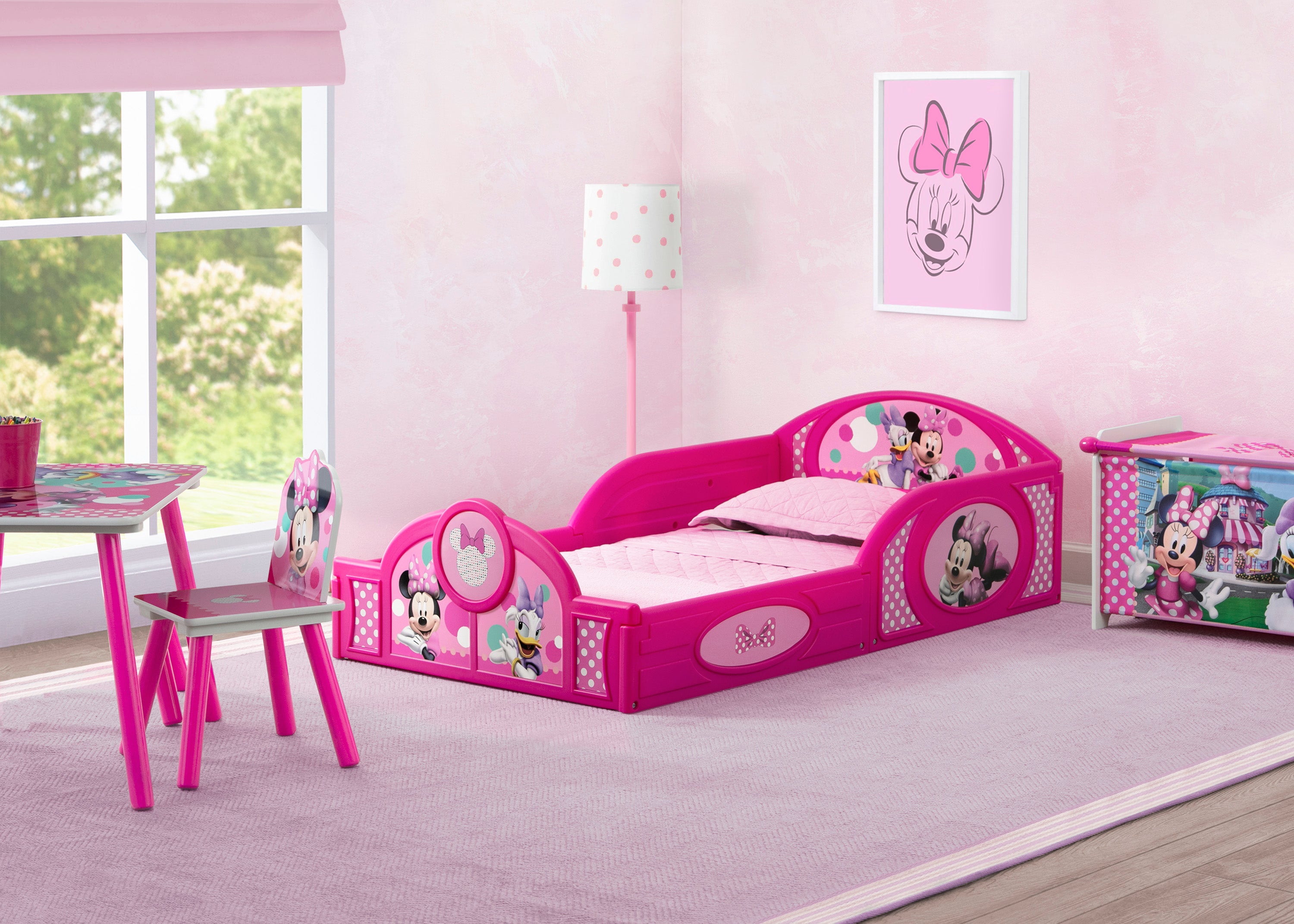 Minnie Mouse 4 Piece Toddler Room in a Box Set Includes Sleep and Pl Delta Children