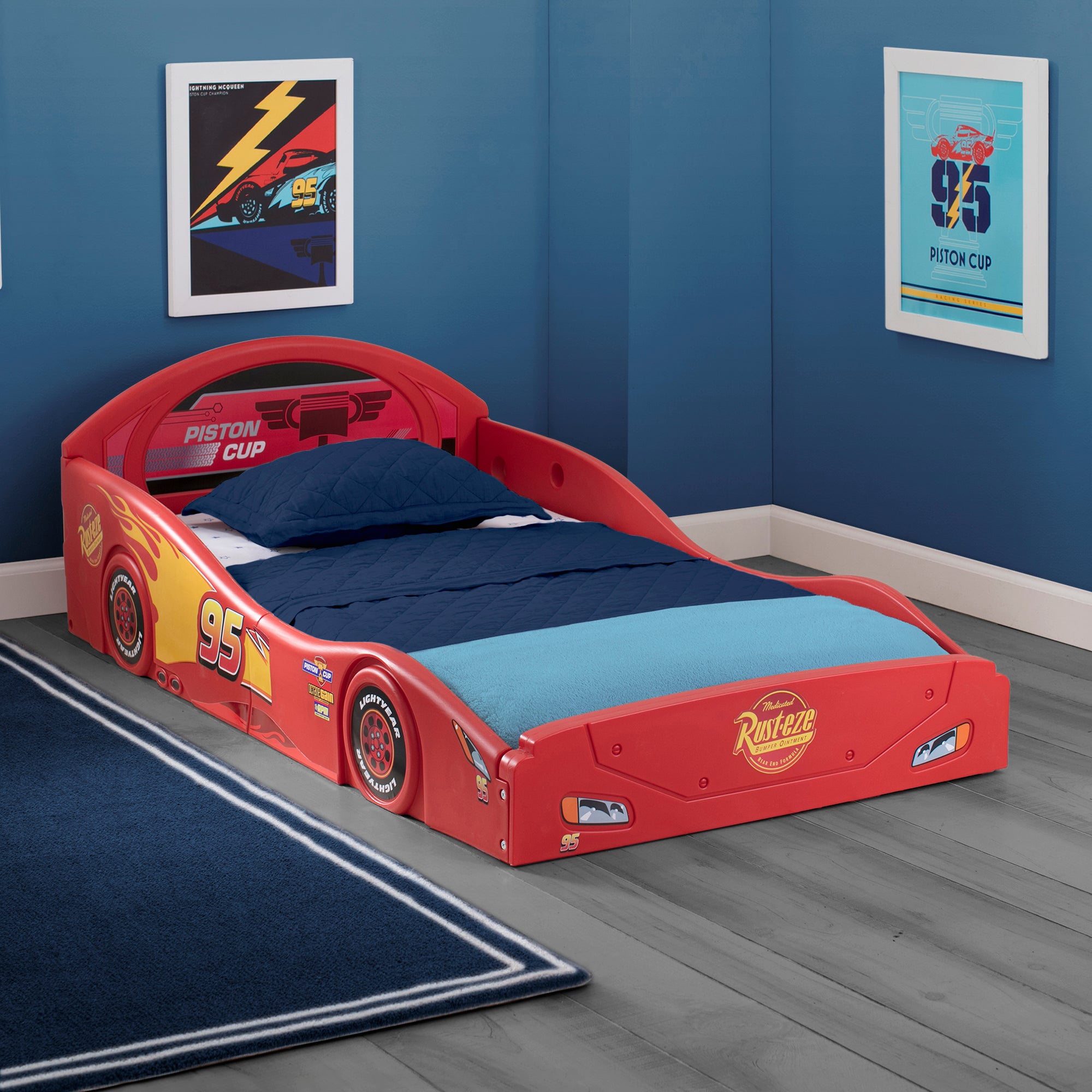 Lightning mcqueen bed with toy box hotsell