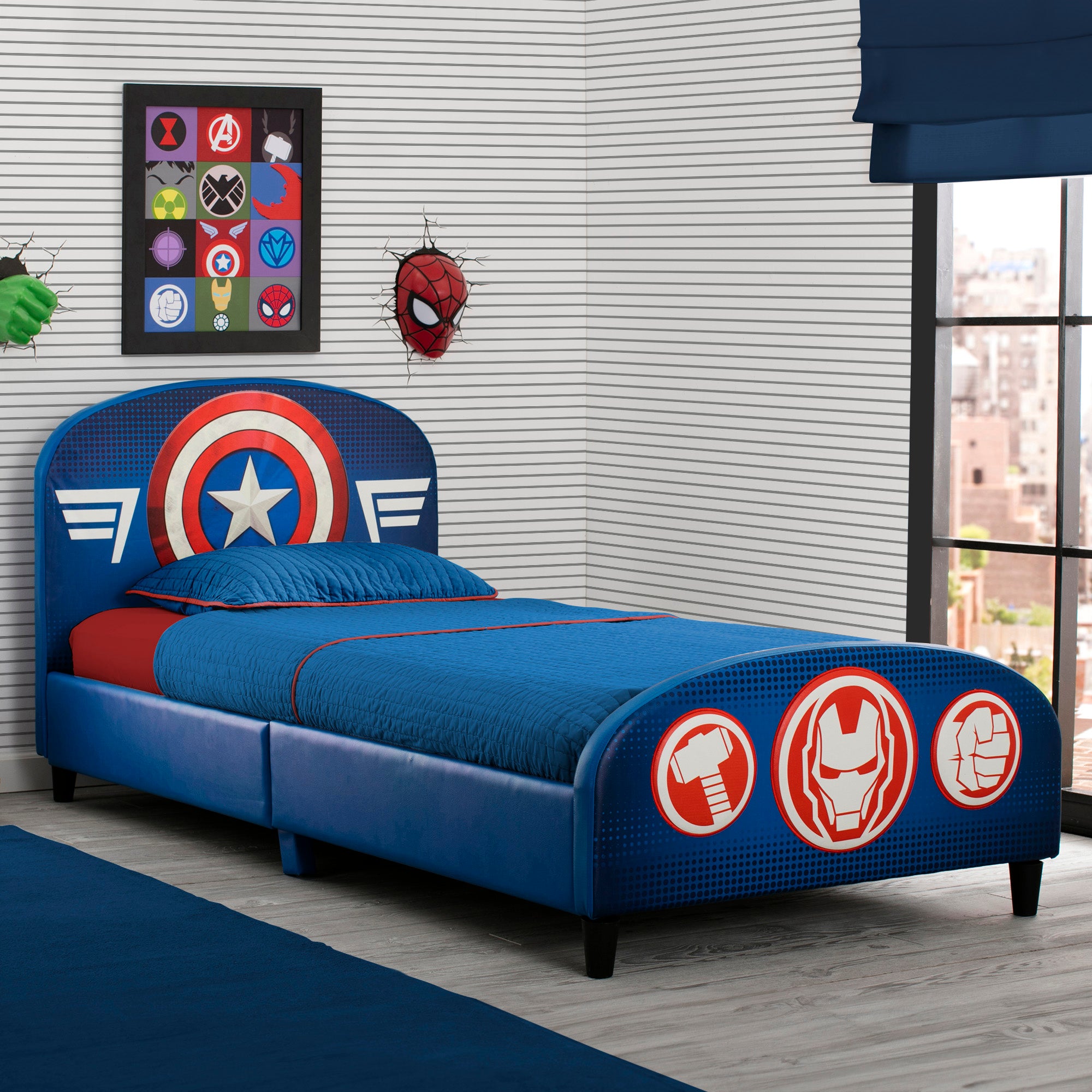 Marvel Avengers Upholstered Twin Bed Delta Children