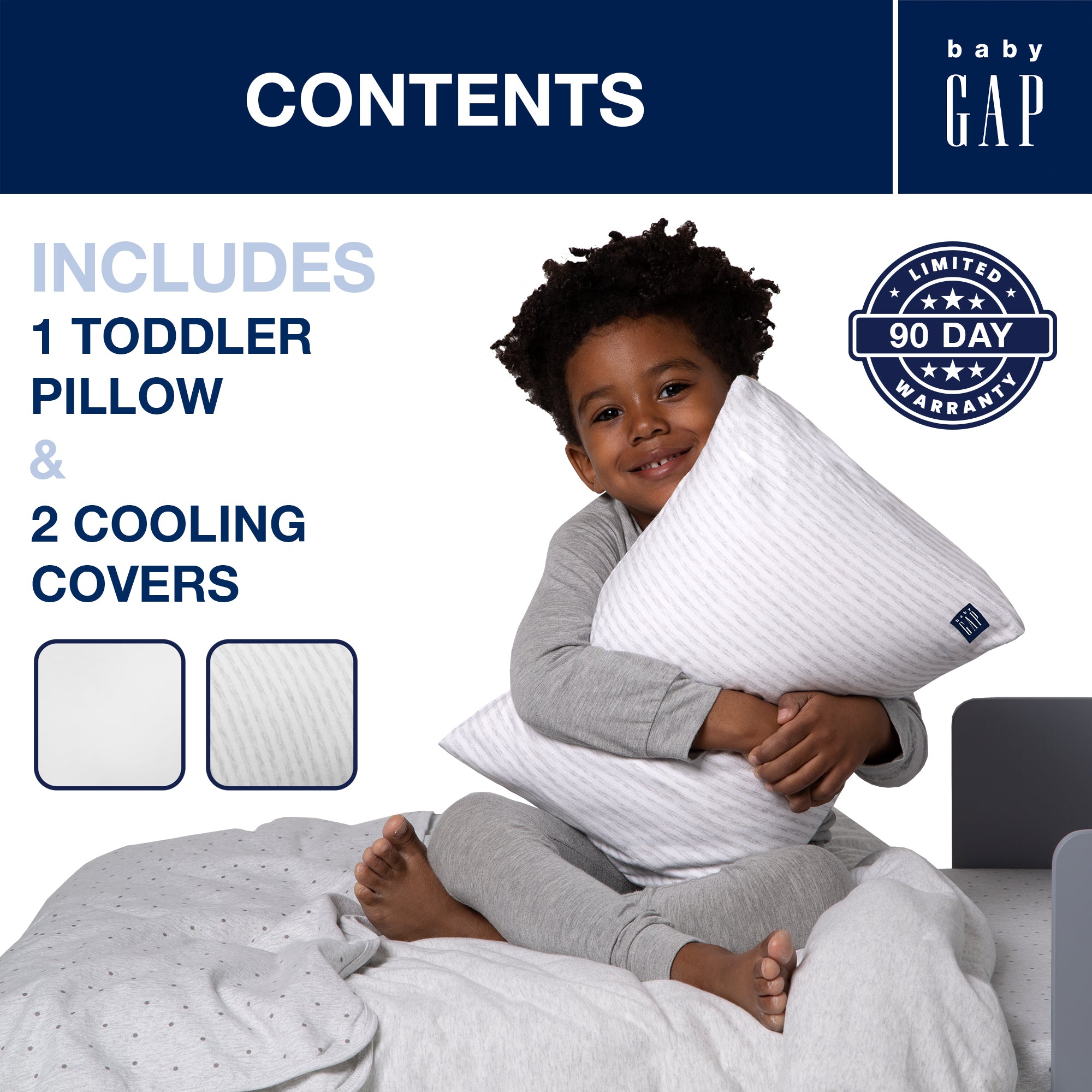 babyGap Toddler Pillow with 2 Cooling Covers | Delta Children