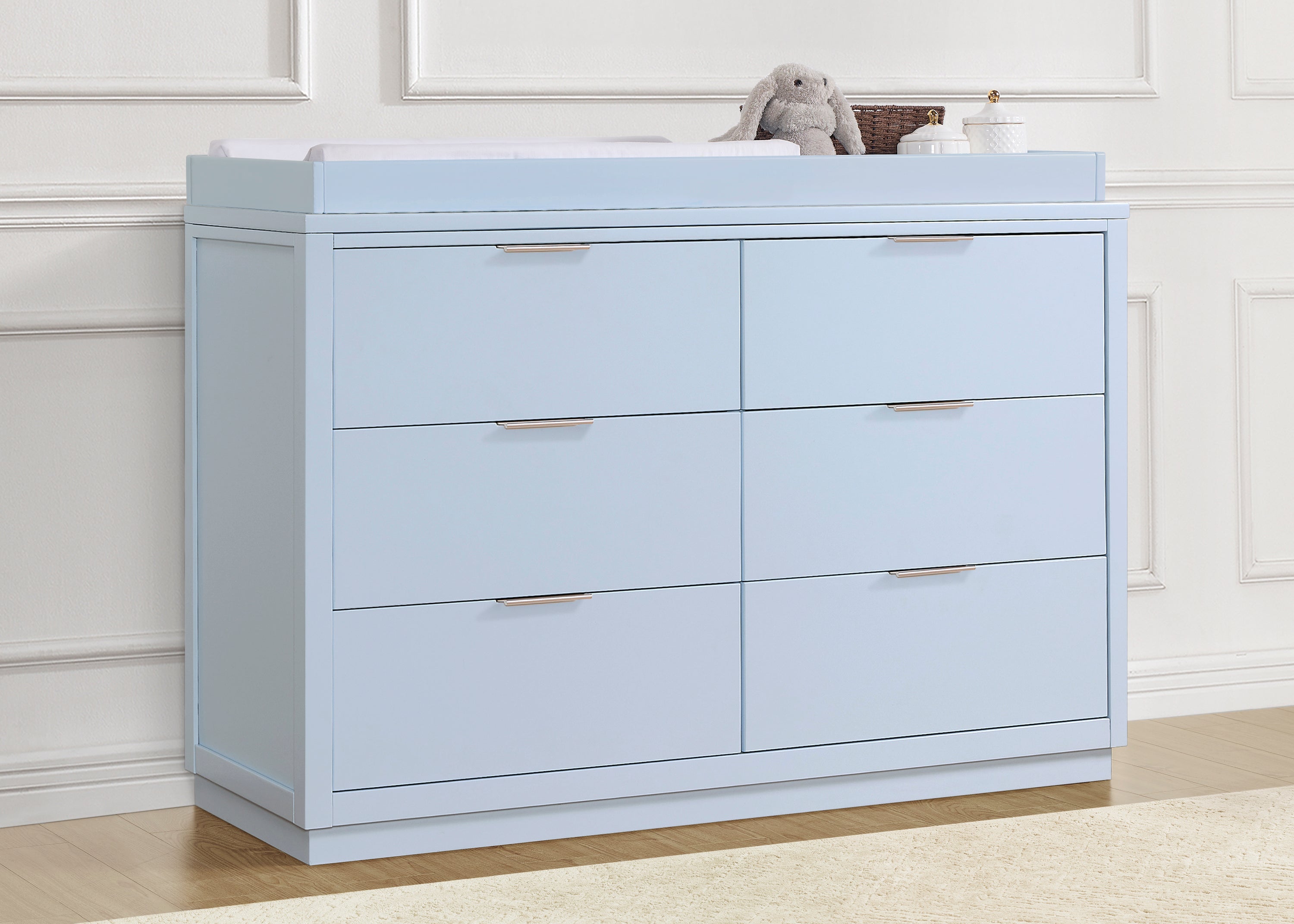 Blue nursery dresser on sale