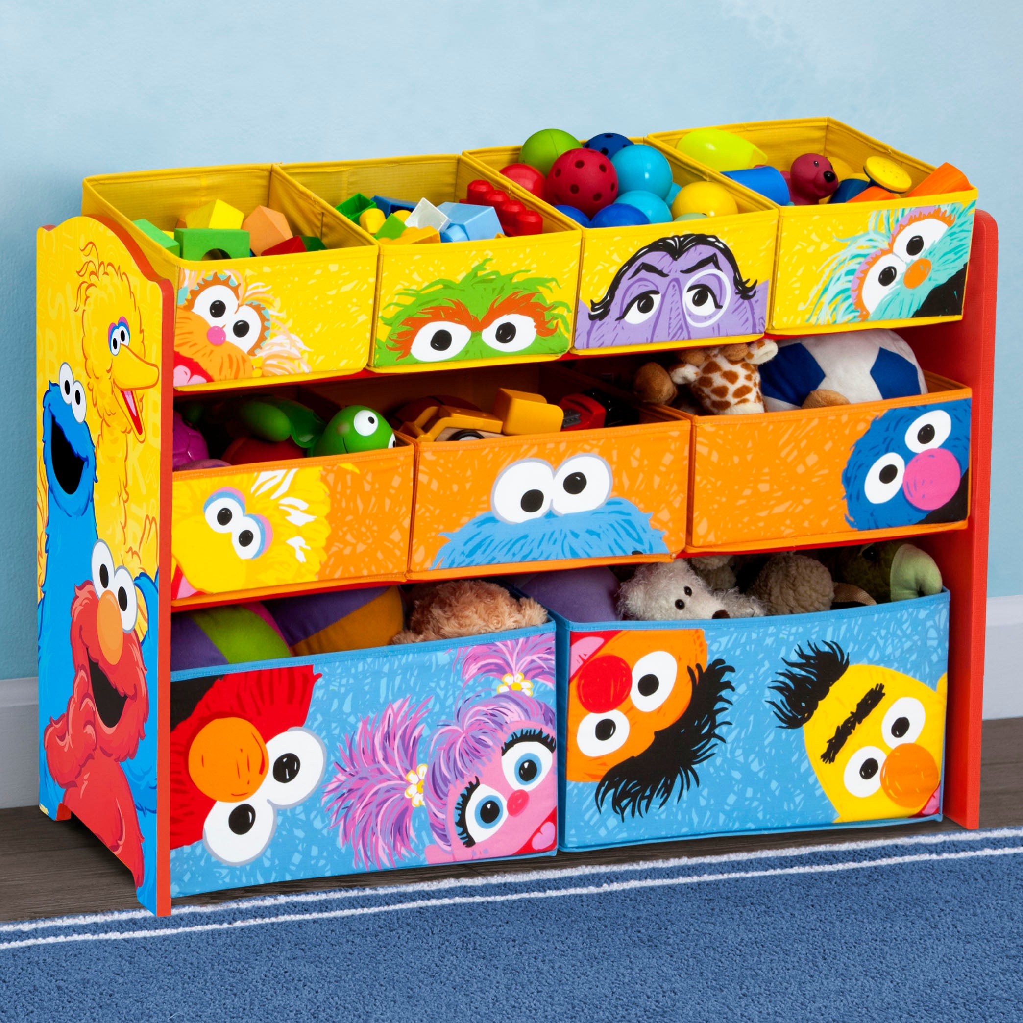 Delta Children Deluxe Multi-Bin Toy Organizer with Storage Bins , Grey/Blue