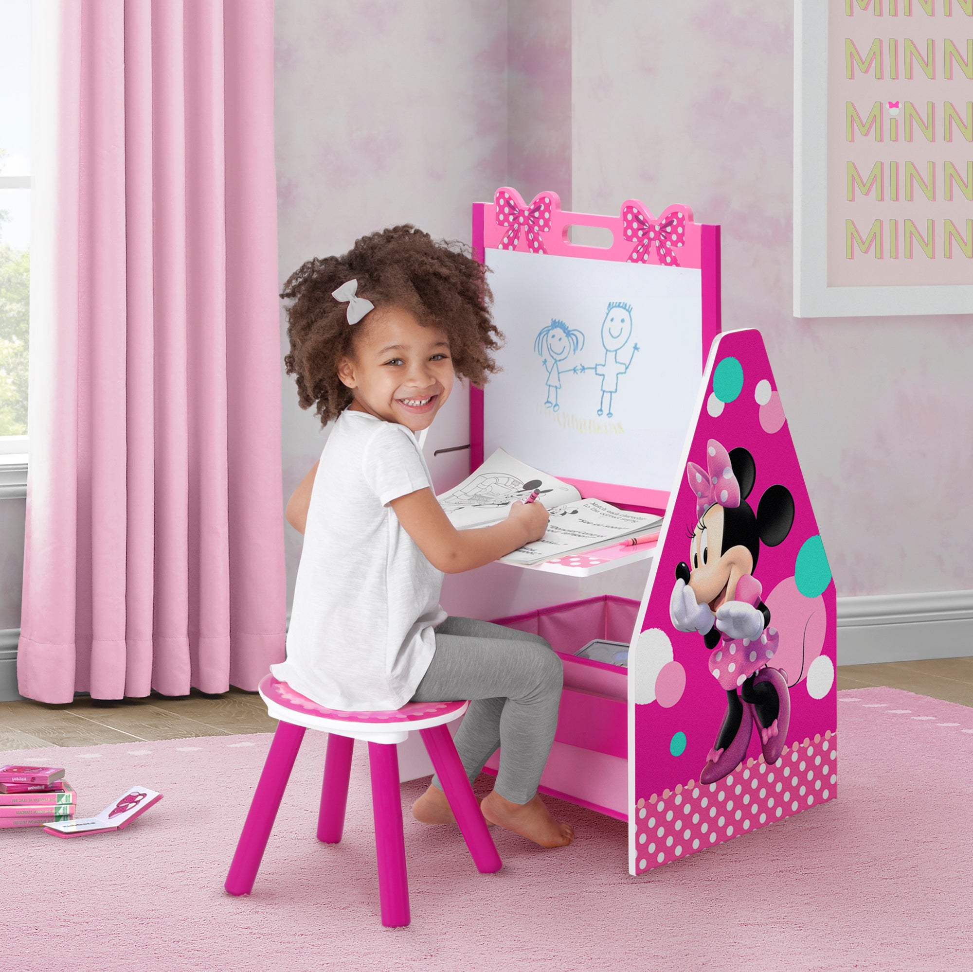 2-in-1 Kids Art Table and Art Easel Set with Chairs for Playroom, Toddler