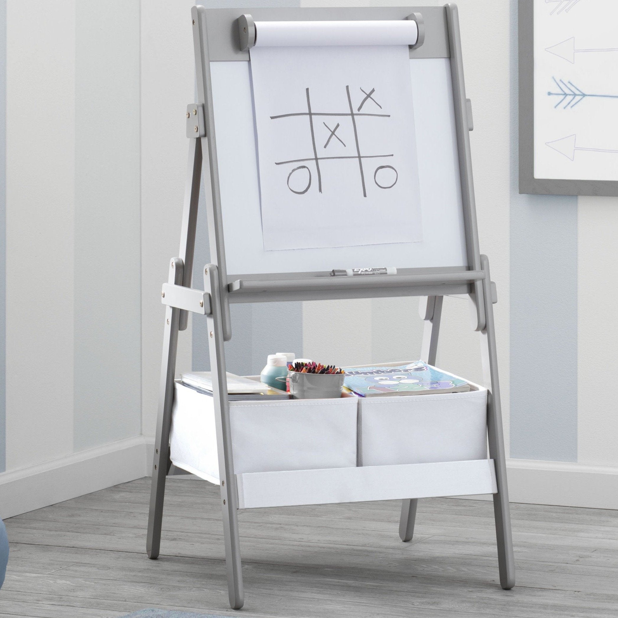 Magic Wooden Double-Sided Easel 2-in-1 Chalkboard and Dry Erase