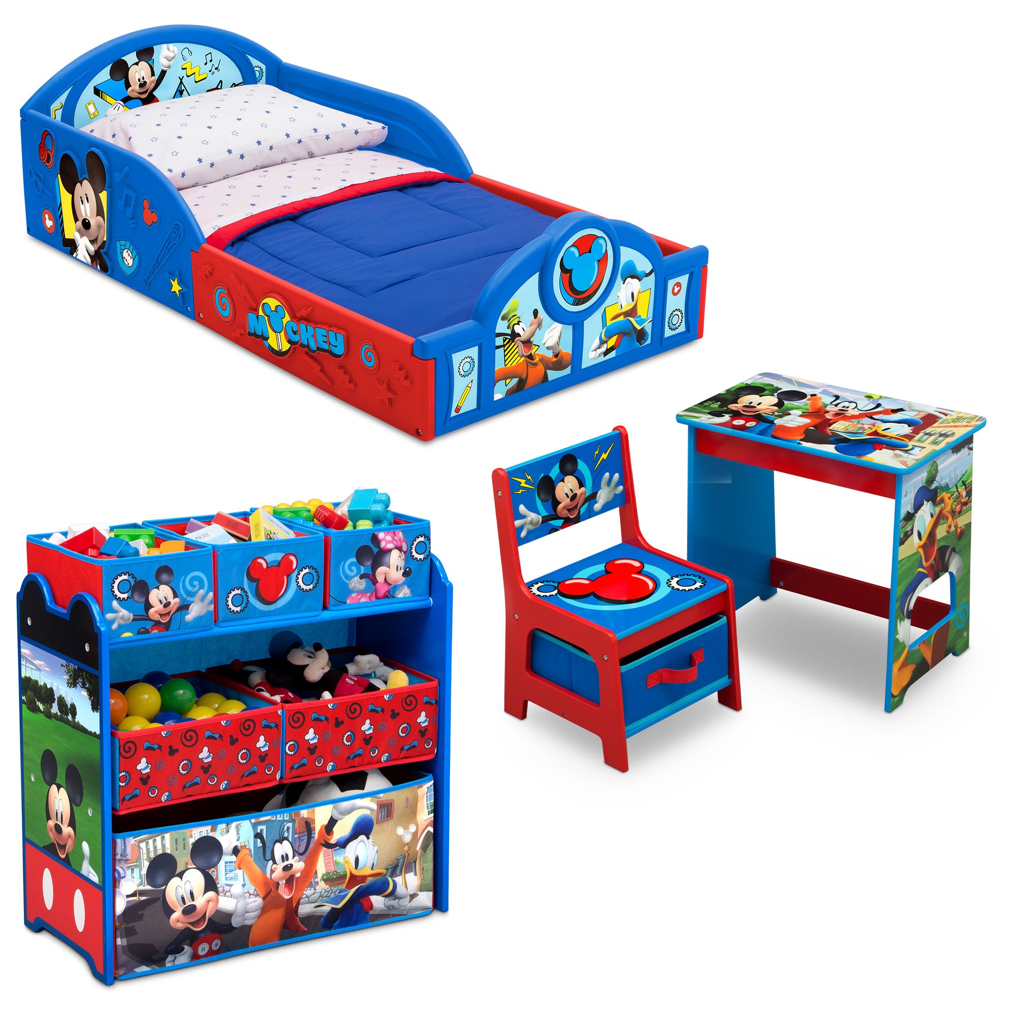 Mickey Mouse 4-Piece Room-in-a-Box Bedroom Set - Includes