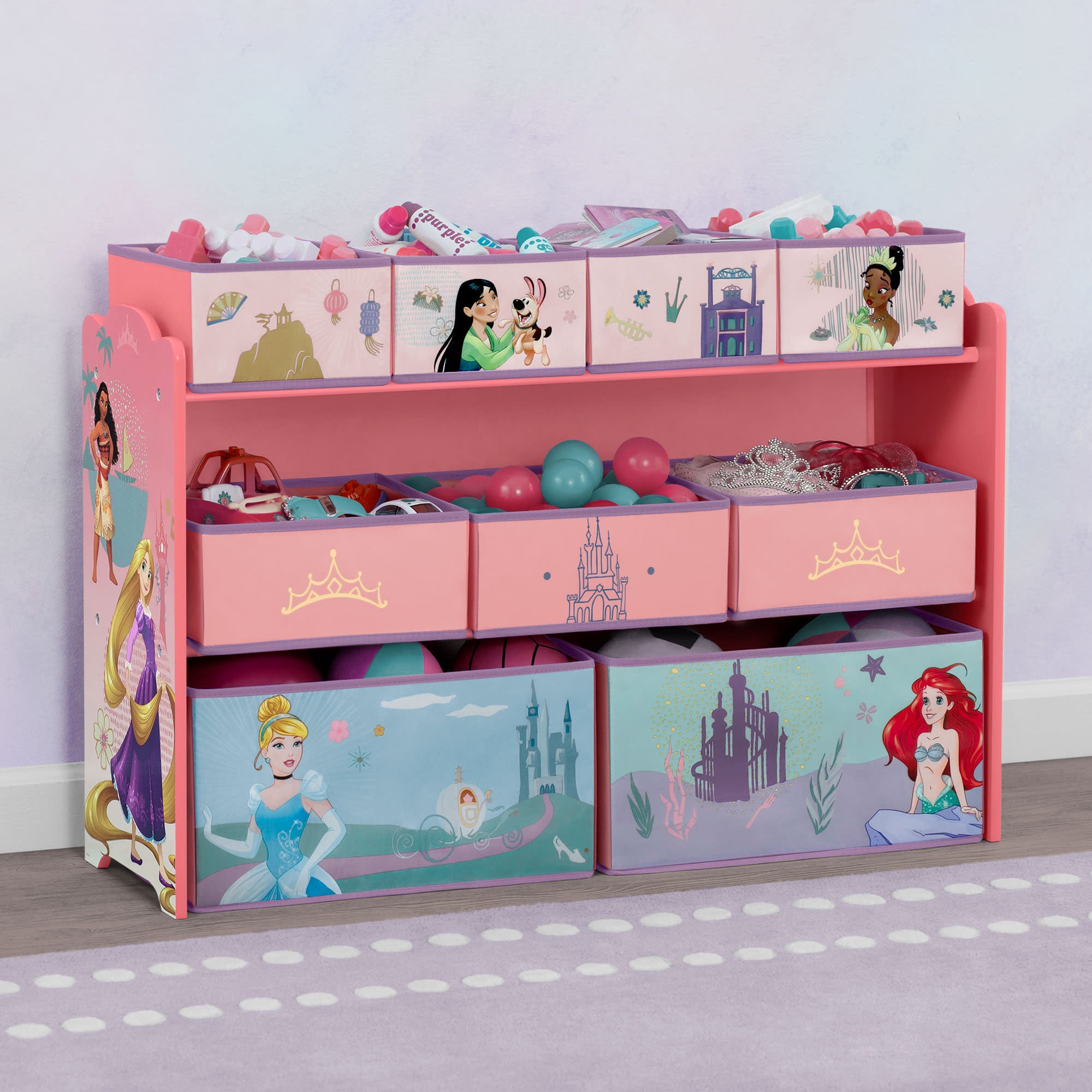 Disney Princess Deluxe 9 Bin Design and Store Toy Organizer by Delta C