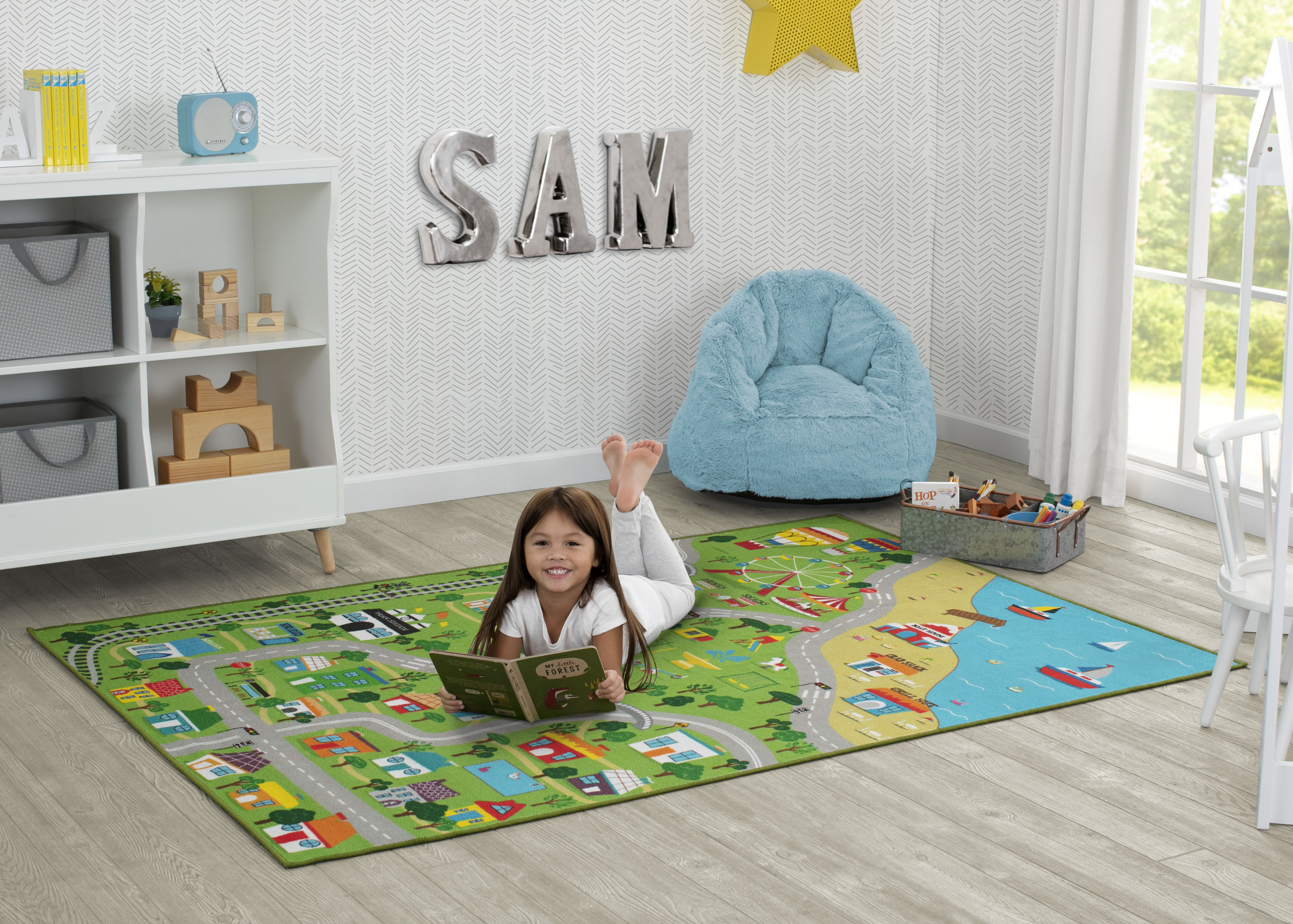 Extra Large Road Map Activity Rug for Girls and Boys Delta Children