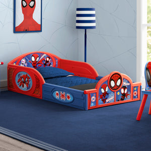 Marvel Spidey and His Amazing Friends 4-Piece Toddler Room-in-a-Box Set – Includes Sleep and Play Toddler Bed, Table, 1 Chair and Toy Box 9