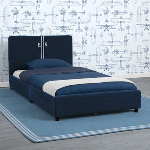 Personalized Upholstered  Twin Bed with Headboard 4