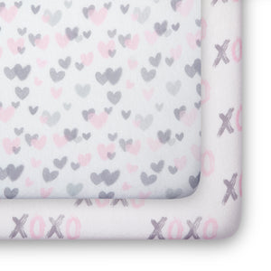 Hearts N Kisses Fitted Crib Sheets - 2 Pack 2