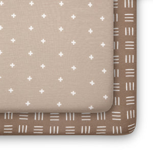 Neutral Boho Fitted Crib Sheets - 2 Pack 6