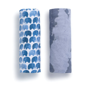 Watercolor Elephant Fitted Crib Sheets - 2 Pack 6