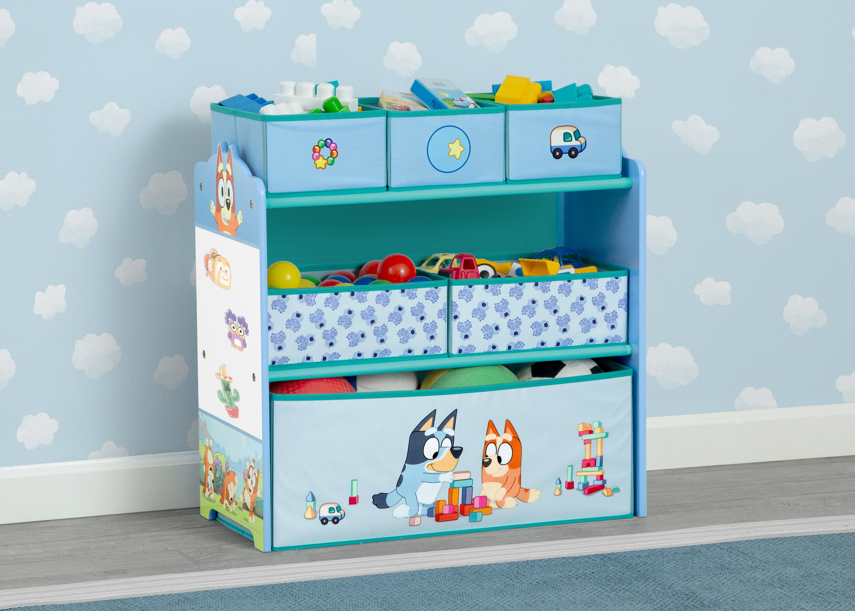 Bluey Design & Store 6 Bin Toy Storage Organizer | Delta Children