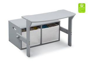 Delta Children Grey (026) MySize Activity Bench, Right Desk Silo View 10