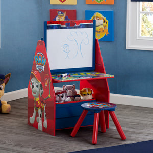 PAW Patrol Deluxe Kids Art Table - Easel, Desk, Stool, Toy Organizer 12