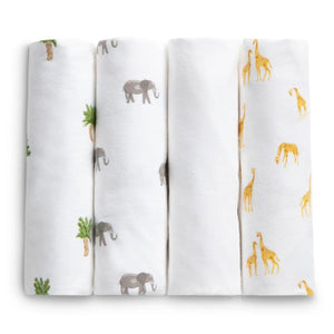 100% Cotton Flannel Baby Receiving Blankets - 4 Pack 3