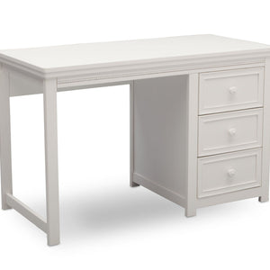 Delta Children White Ambiance (108) Lindsey Desk, Angled View, a3a 12