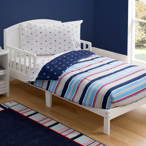 Boy 4-Piece Toddler Bedding Set, Stars and Stripes (2200) a1a 3