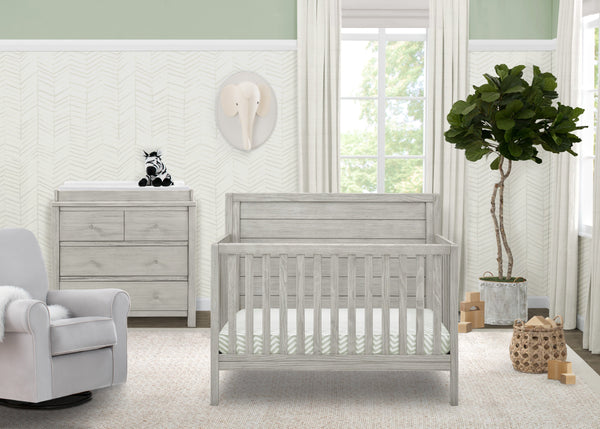 Rustic grey crib and dresser clearance set