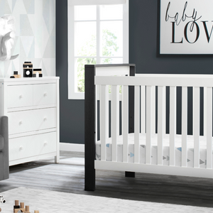 Miles 4in1 Nursery Set Bianca White w Midnight Grey 16